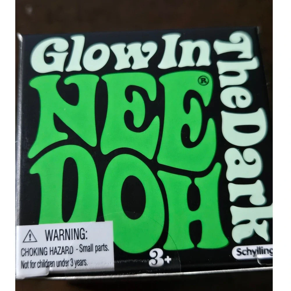 Schylling Glow In The Dark NeeDoh The Groovy Glowing Glob Green Fidget Toy